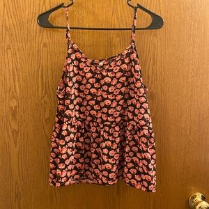 Floral peplum tank